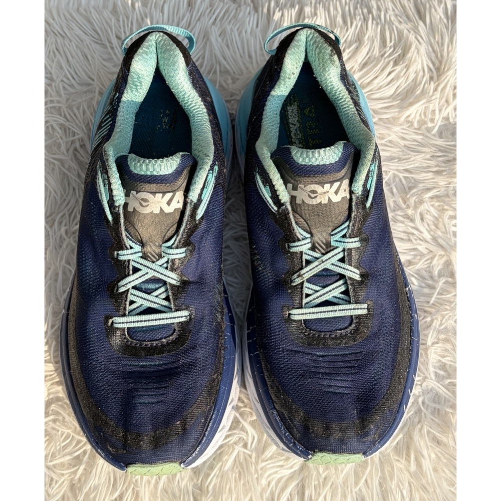 Hoka One One Bondi 5 Sneakers Women 9.5 Blue Athletic Running Shoes BEATERS FLAW
